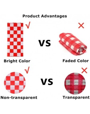 Tablecovers 3-Pack Checkered Plastic Tablecloth for Parties 54" x 108" Rose and White - Rose Red - CD18I079K7K $9.39