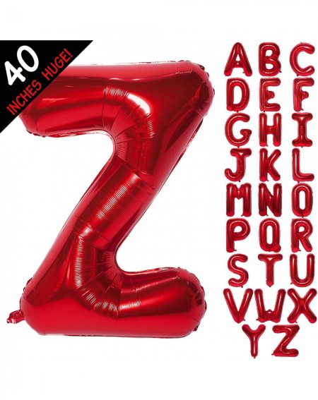 Balloons Letter Balloons 40 Inch Giant Jumbo Helium Foil Mylar for Party Decorations Red Z - Letter Z - CS19CDHY6U3 $8.46