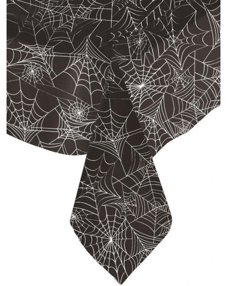 Tableware Black Spider Web Halloween Plastic Tablecloth- 84" x 54 - CL11N3ID7V7 $15.18