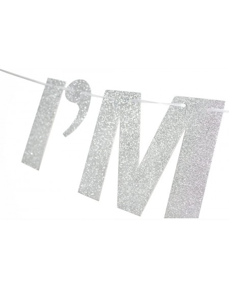 Banners & Garlands I'm 40 Silver Glitter Birthday Banner Perfect for Funny 40th Birthday Gift Forty Years Old Bday Party Deco...