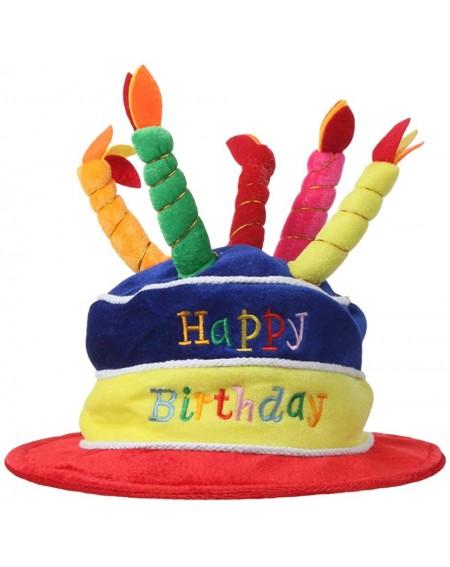 Hats Plush Happy Birthday Cake Hat (Multi-Color) - CL12LLLBDAX $23.08