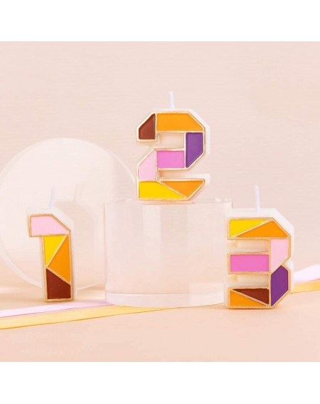 Birthday Candles Colourful Childhood Tangram Number Birthday Candles for Children Kids Birthday Party Anniversary (2) - C3194...