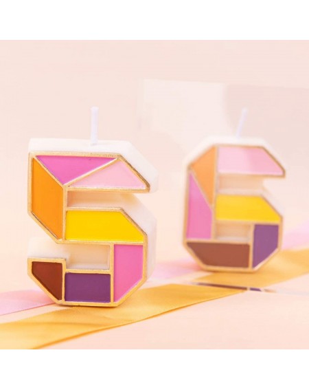 Birthday Candles Colourful Childhood Tangram Number Birthday Candles for Children Kids Birthday Party Anniversary (2) - C3194...