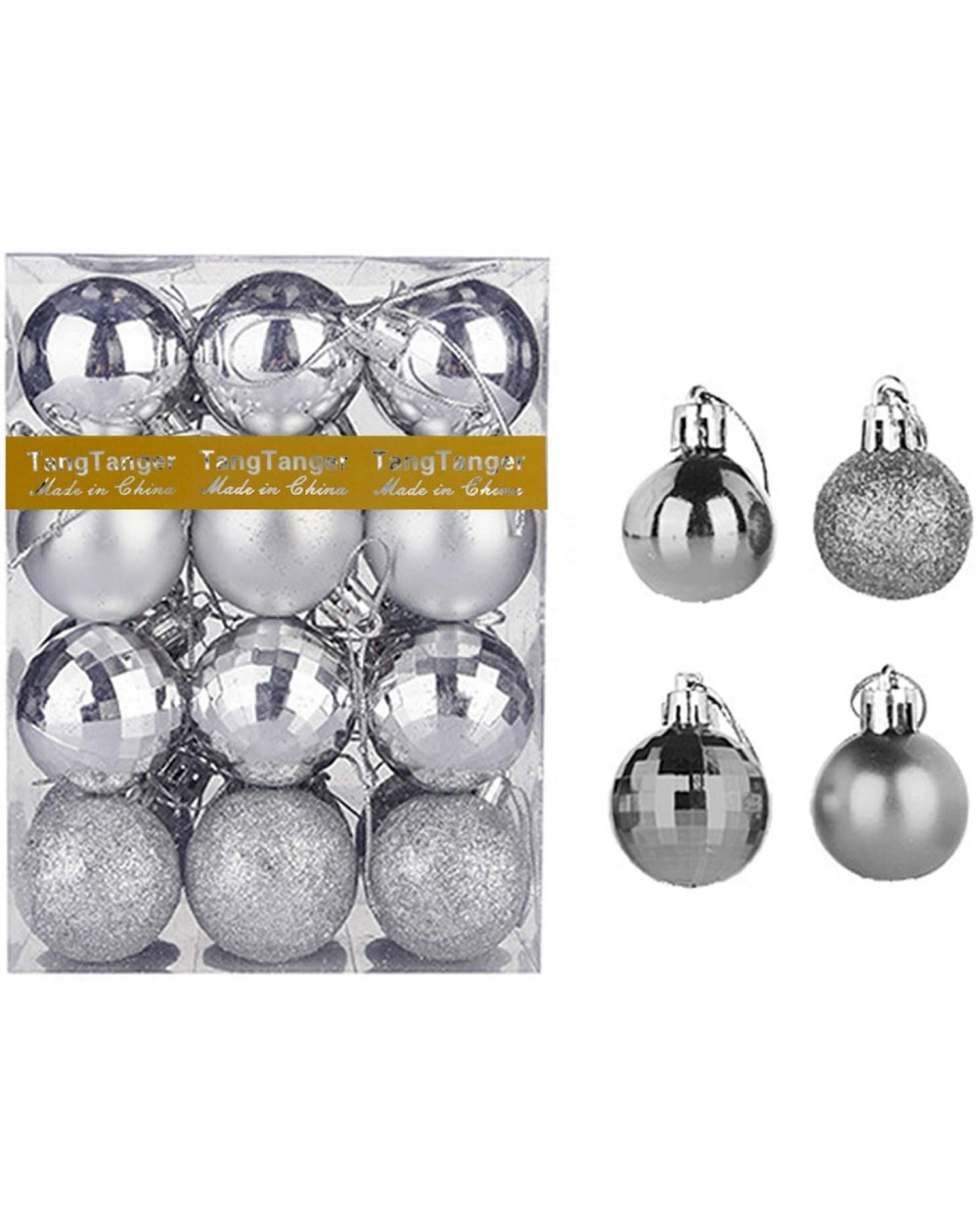 Ornaments Christmas Ball Assorted Pendant Shatterproof Ball Ornament Set Seasonal Holiday Wedding Party Decorations(24 pcs- 4...