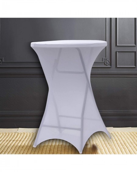 Tablecovers Spandex Cocktail Table Cover- Stretchable Cocktail Tablecloth for Wedding- Banquet- Party- Event- 3042 inch White...