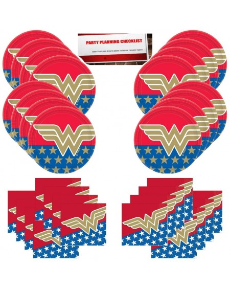 Party Packs Wonder Woman Girl Hero Birthday Party Supplies Bundle Pack for 16 Guests (Plus Party Planning Checklist by Mikes ...