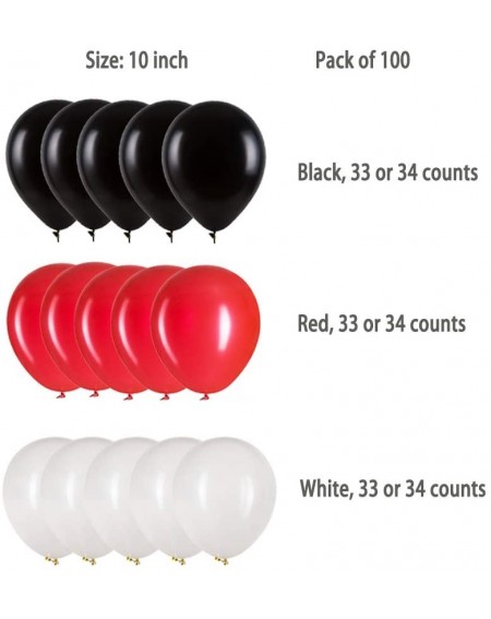 Balloons Black Red and White Balloon Latex Helium Balloon 10 inch for Birthday Wedding Baby Shower Graduation Party Favor Bal...