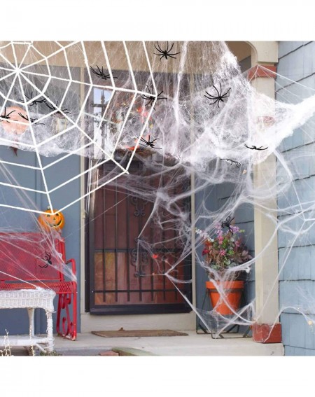 Party Favors Spider Webs Halloween Decorations-1000sqft Stretchable Fake Spider Webs with 60 Plastic Fake Spider and Net- Hal...