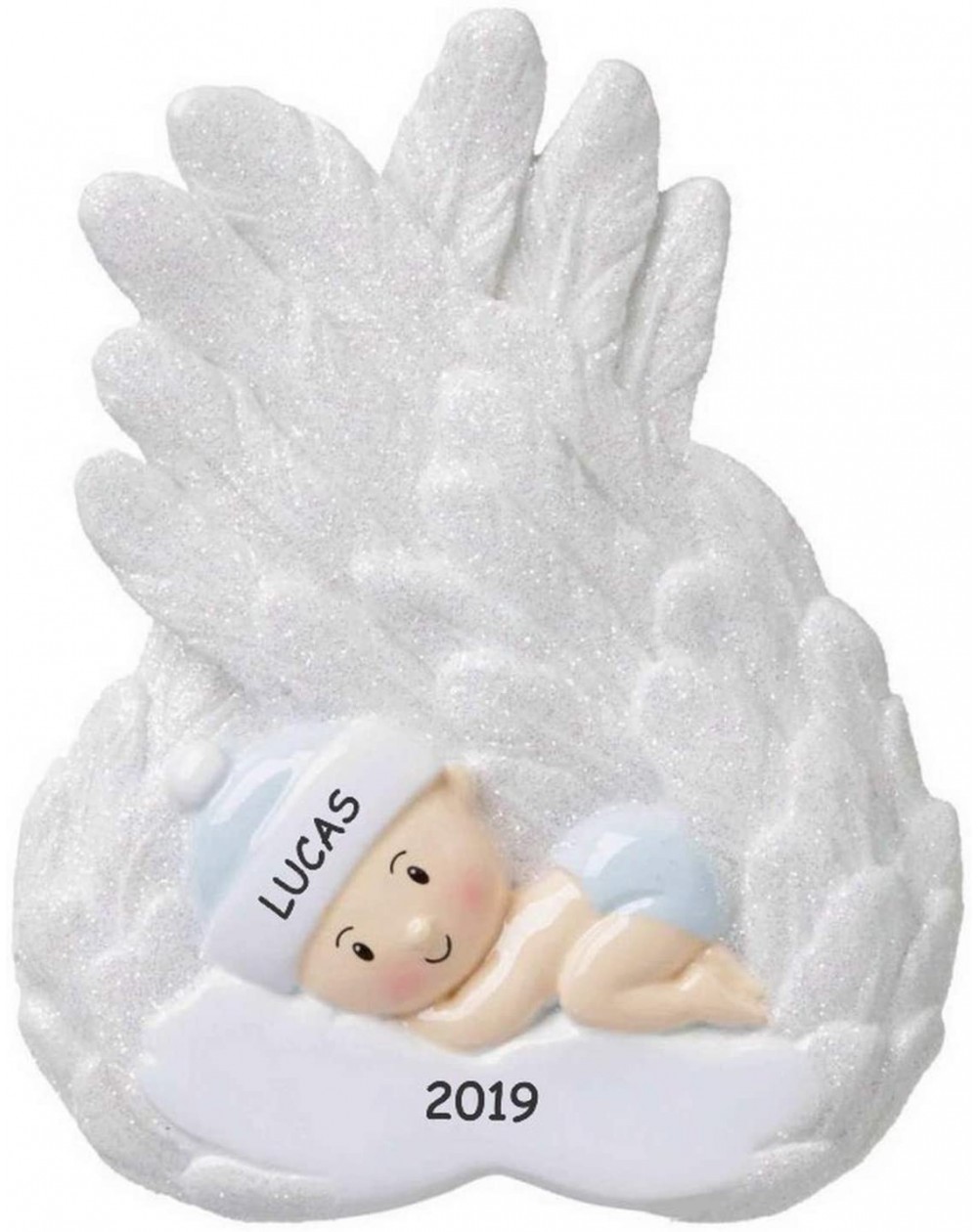 Ornaments Personalized Baby Angel Christmas Ornament (Blue) - Blue - C018A578U89 $19.08