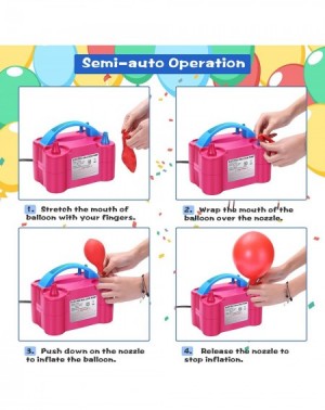 Balloons Portable Dual Nozzle 110V 600W Electric Balloon Blower/Inflator for Wedding Party Holiday Decoration [Rose Red] - CO...