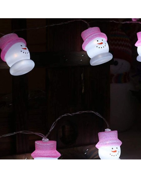 Indoor String Lights 10 LEDs Snowman Shape String Lights Fun Rope Lamp for Christmas Party Festival Without Battery (White Li...