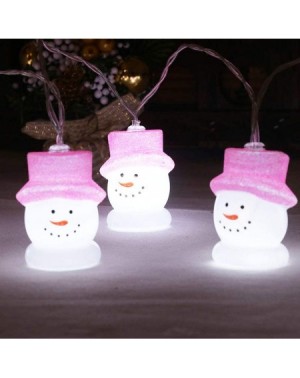 Indoor String Lights 10 LEDs Snowman Shape String Lights Fun Rope Lamp for Christmas Party Festival Without Battery (White Li...