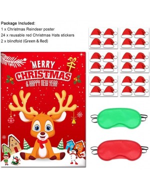 Party Packs Christmas Party Games Xmas Activities Pin The Hat on The Reindeer Xmas Gifts for Kids New Year Party Favor Suppli...
