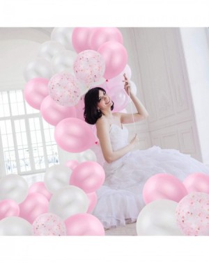 Balloons 60pcs Confetti Balloons Pink White-Pink Party Helium Balloons-12Inch Latex Helium Balloons for Wedding Valentine's D...