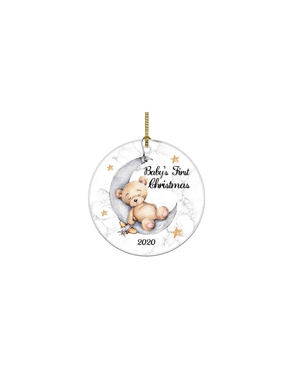 Ornaments Bear Ornament Christmas Wedding Decoration Baby's First Christmas Newlywed Boy's Christmas Ornament 2020 (Yellow an...
