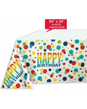 Party Packs Polka Dots Birthday Party Supplies - Colorful Red and Black Happy Birthday Supplies (Serves 16) - CZ1996ZTGU0 $14.29