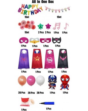 Balloons Superhero Party Supplies Cartoon Superhero Capes for Girl Birthday Superhero Themed Party Decoration Kit (76 Pcs) In...