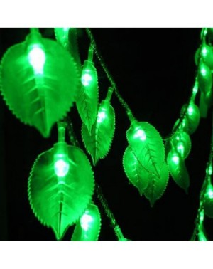 Indoor String Lights Green Leaf String Lights-16Ft /5M 40LEDs Battery Operated Green Leaf Fairy Lights with Remote Controller...