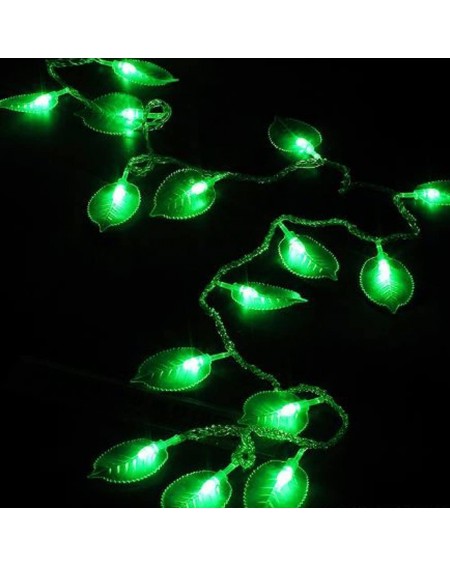 Indoor String Lights Green Leaf String Lights-16Ft /5M 40LEDs Battery Operated Green Leaf Fairy Lights with Remote Controller...