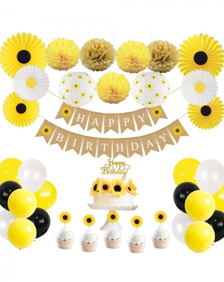 Balloons Sunflower Birthday Party Decorations Supplies Kit- 1st Birthday Decorations for Girl- Summer Fall Birthday Party Dec...