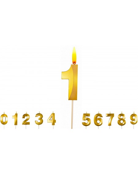 Cake Decorating Supplies Gold Glitter Happy Birthday Cake Candle Numbers Decoration - Number Candles 3D Design Cake Topper De...