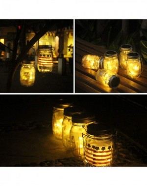 Outdoor String Lights Upgraded Solar Mason Jar Lid Lights- 10 Pack 30 LED Fairy Star Firefly String Lids Lights Including (10...