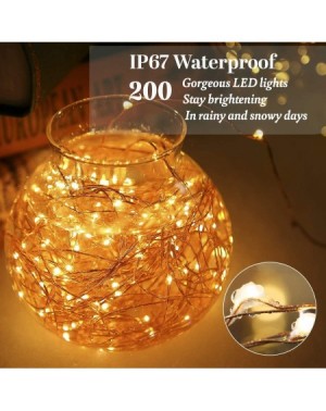 Outdoor String Lights Solar Powered String Lights-200LED Copper Wire Solar Fairy Lights 66Ft 8 Modes Wheatherproof Outdoor St...