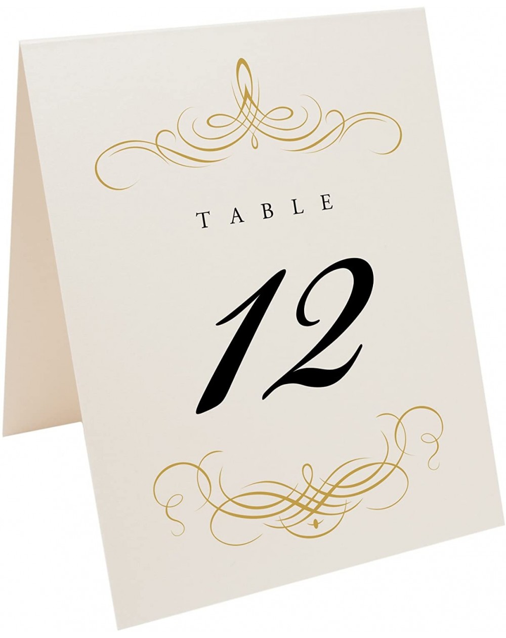 Place Cards & Place Card Holders Decadent Flourish Table Numbers (Select Color/Quantity)- Champagne- Gold- 1-10- Perfect for ...