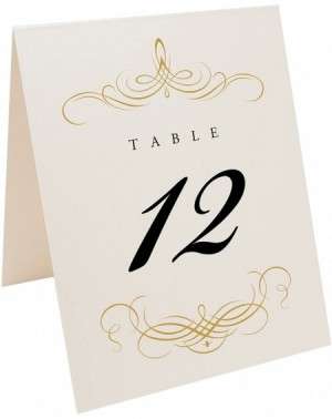 Place Cards & Place Card Holders Decadent Flourish Table Numbers (Select Color/Quantity)- Champagne- Gold- 1-10- Perfect for ...