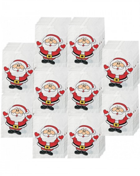 Party Packs Plastic Santa Goody Bags - 2-Pack - 100 Total Count - Great for Holiday Celebrations- Themed Parties- and Gift-Gi...