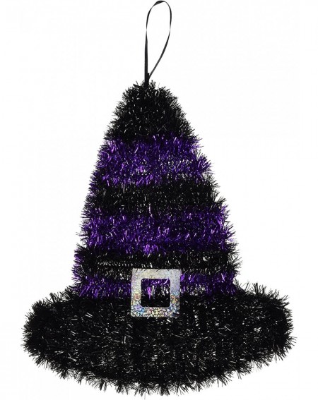 Banners & Garlands Tinsel Witch Hat- Black/Purple - CF18E2CEA95 $7.71