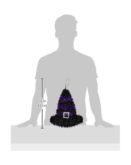 Banners & Garlands Tinsel Witch Hat- Black/Purple - CF18E2CEA95 $7.71