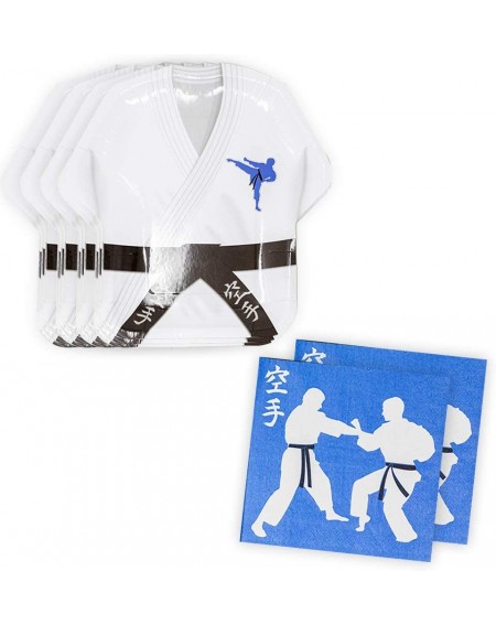 Tableware Karate Shaped Plate & Napkin Sets (70+ Pieces for 32 Guests!)- Karate Party Supplies- Martial Arts Birthday Decorat...