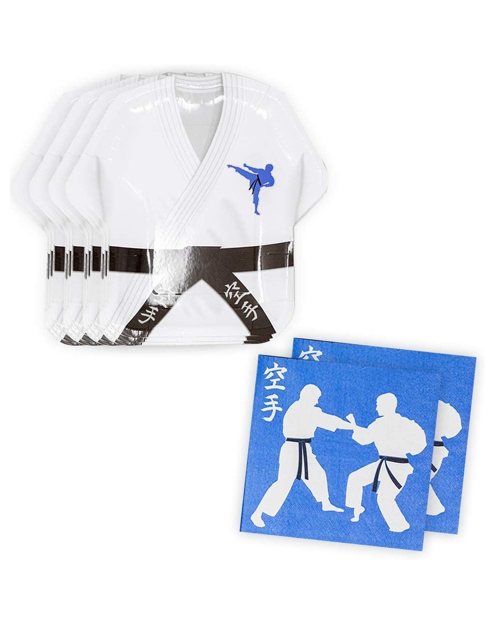 Tableware Karate Shaped Plate & Napkin Sets (70+ Pieces for 32 Guests!)- Karate Party Supplies- Martial Arts Birthday Decorat...