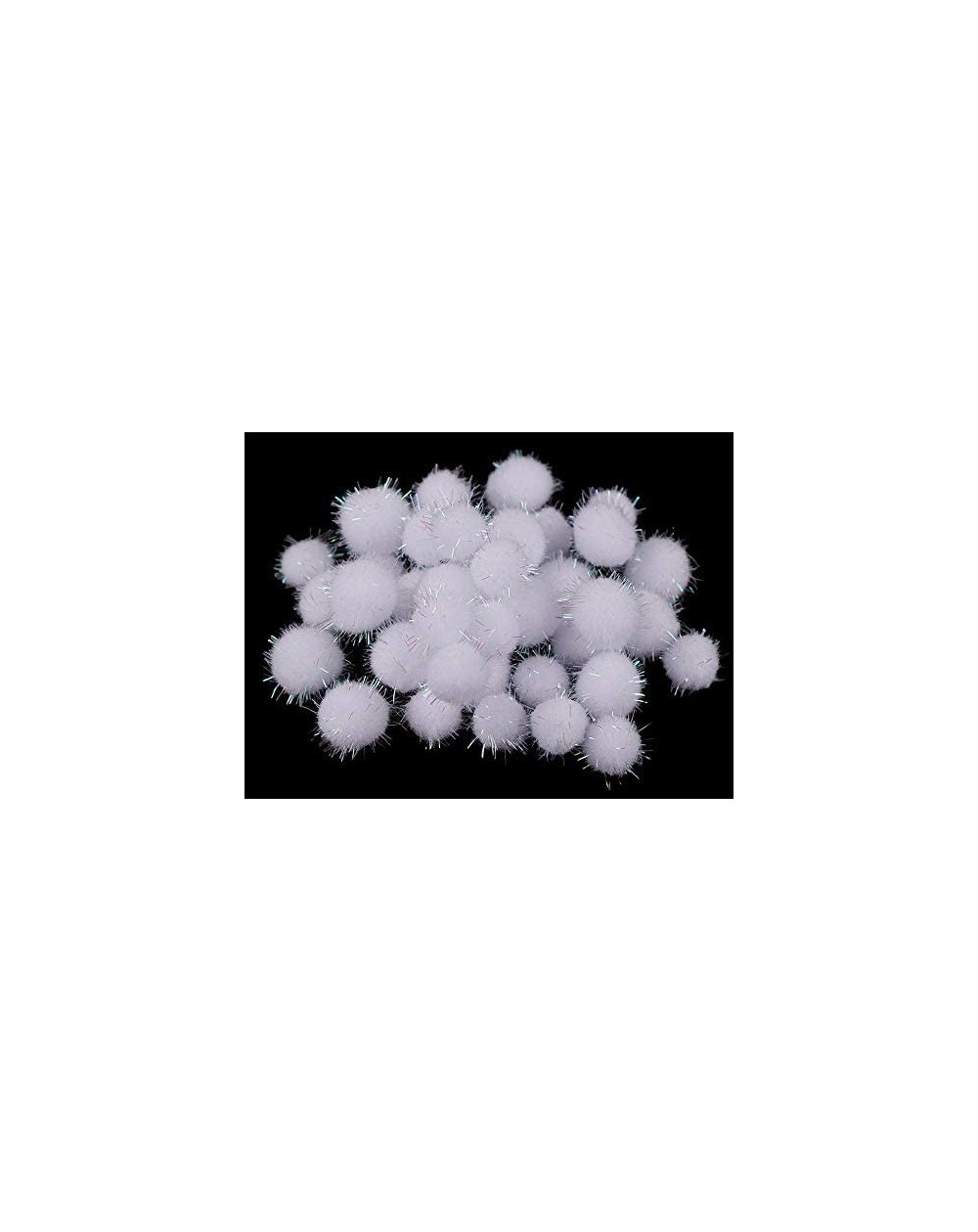 Tissue Pom Poms 1box White Lurex Mini Fluffy Pom Pom Snowballs Mix of Sizes- Baby Decor- Poms- Clothing- Footwear Decor and A...