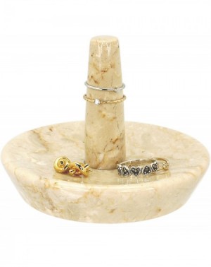 Tableware Natural Champagne Marble Ring Holder Jewelry Storage Tray Holder - Champagne - CY11DB3BSX3 $26.25