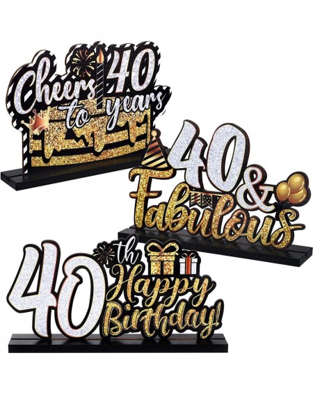 Centerpieces 3 Happy 60th 40th Birthday Party Table Decorations- Cheer To 60 40 Years Table Centerpiece Sign Wooden Birthday ...