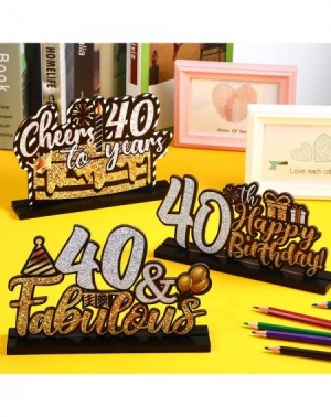 Centerpieces 3 Happy 60th 40th Birthday Party Table Decorations- Cheer To 60 40 Years Table Centerpiece Sign Wooden Birthday ...