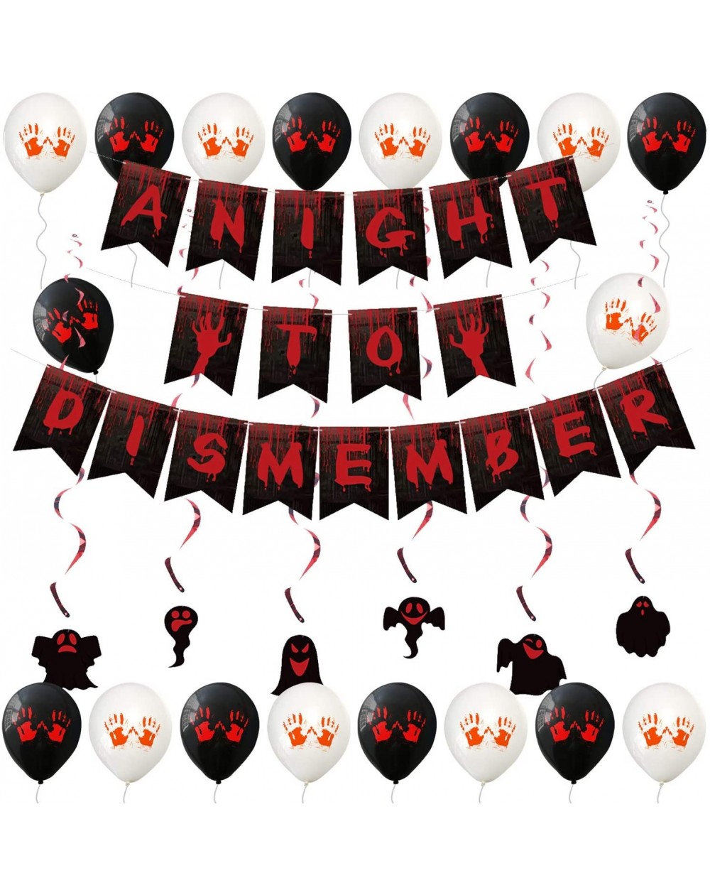 Banners A Night to Dismember Halloween Banner Halloween Home Decor Bloody Banner Decor for Halloween Party Decoration Zombie ...