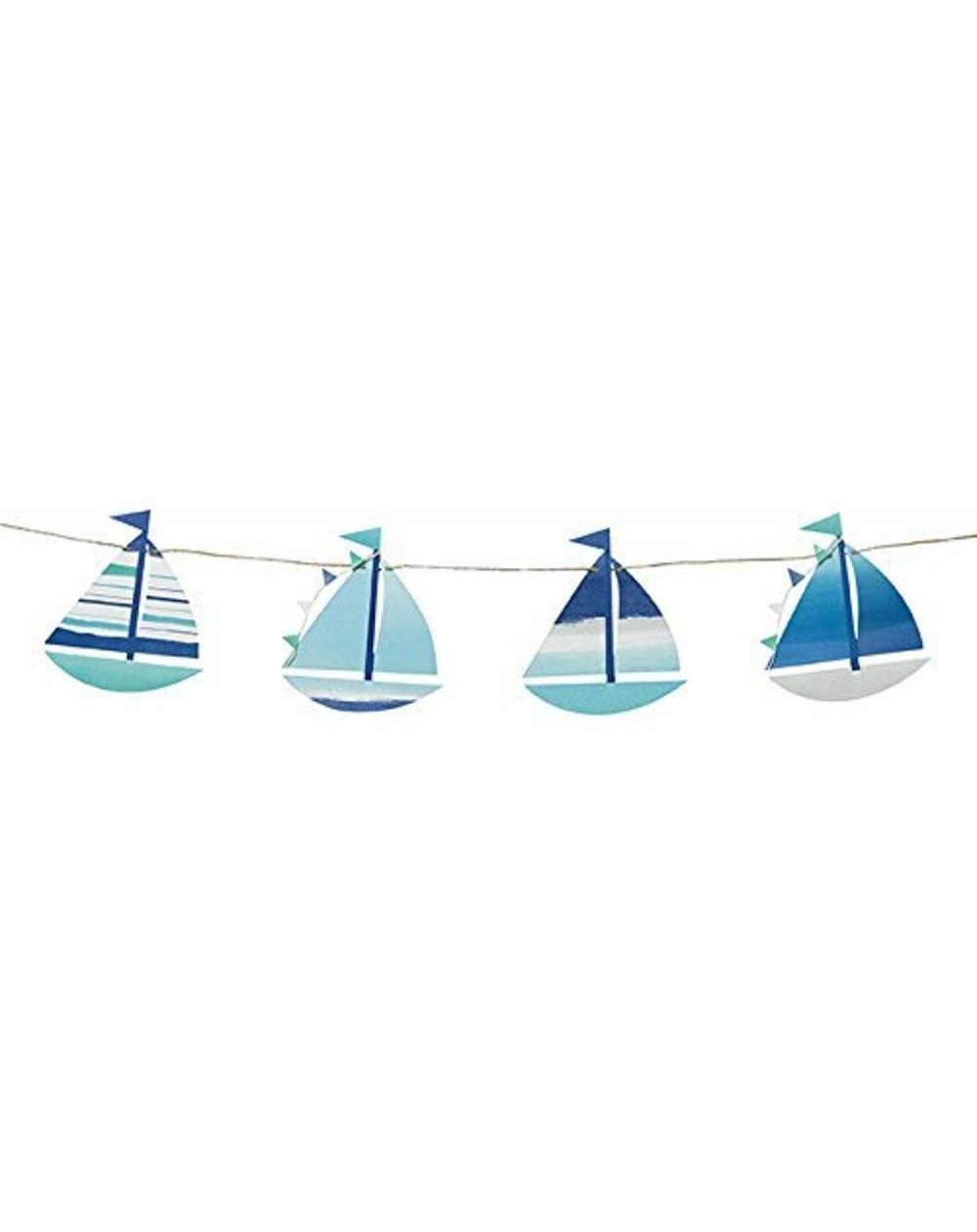 Banners & Garlands Coastal Boat Motif Banner Intricate Detail for Your Home Décor or Beach Party- Blue - CO12O45XZ6Y $17.04