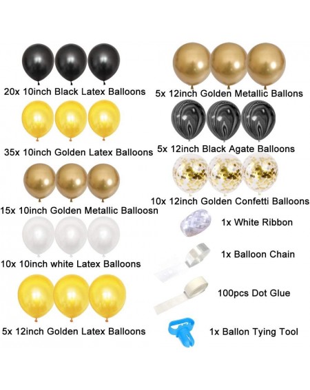 Balloons Black and Gold Agate Balloon Garland & Arch Kit- 109 Pcs Gold Metallic Balloons Background Holiday- Wedding-Birthday...