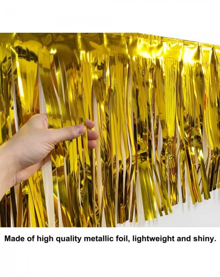 Banners & Garlands 10 Feet Long Roll Gold Foil Fringe Garland - Pack of 5 - Shiny Metallic Tassle Banner - Ideal for Parade F...