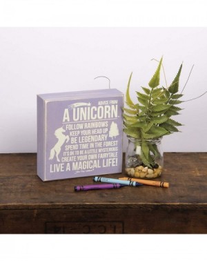 Stockings & Holders Distressed Lavender and White Box Sign- Advice from A Unicorn - C717YLLHKO6 $8.90
