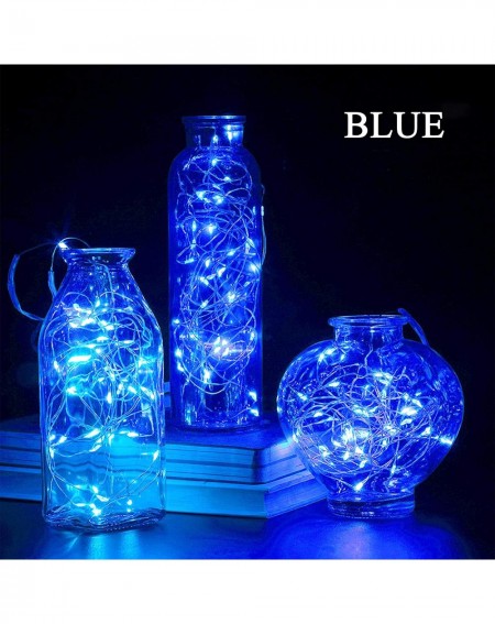 Indoor String Lights 15-Piece Fairy Lights Battery-Powered- 9.8-ft 30 MSI LED Blue Decorative Copper Light String for Indoor ...