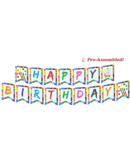 Banners & Garlands Art Party Jointed Banners- Art Party Supplies- Art Party Birthday Banner - C018EKSLDYE $8.20