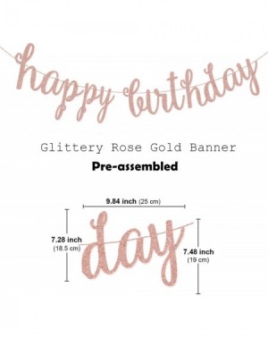 Banners Pink Rose Gold Birthday Party Decorations Set - Rose Gold Glittery Happy Birthday Banner- Tissue Paper Pom- Circle Do...
