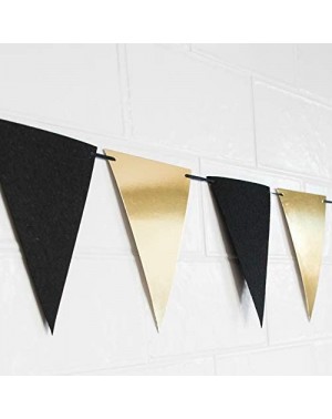 Banners Black and Gold Banner Party Decoration 9 feet- 12 Flags (DIY String to The Length Needed) - CF18DSONU0D $9.23