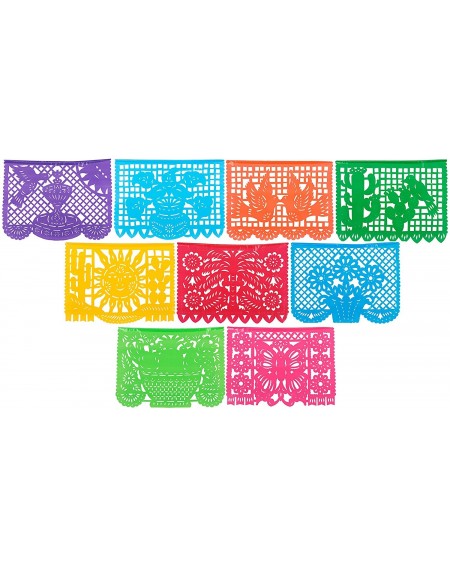 Banners Festival Mexicano Large Plastic Papel Picado Banner- 9 Multi-Colored Panels 15 feet Long - CQ12HEQBGR5 $19.13