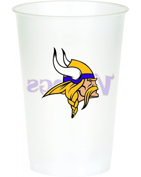 Tableware Officially Licensed NFL Printed Plastic Cups- 8-Count- 20-Ounce- Minnesota Vikings - Cups - CA11RUX18H1 $23.51