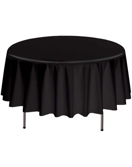 Tablecovers ValuMost Round Plastic Table Cover Available in 16 Colors- 84"- Black - Black - C211DGD8ZRZ $7.42